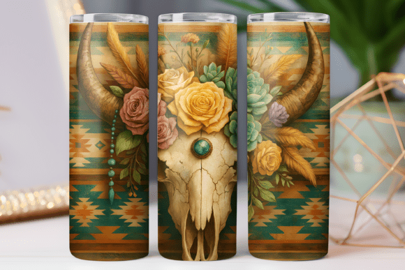 Boho Floral Tumbler Graphics & Freebies for Crafters