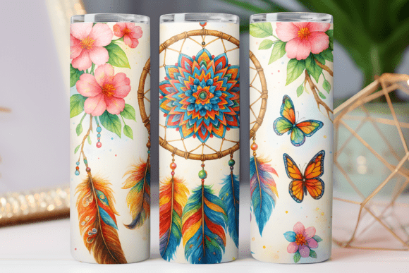 Boho Floral Tumbler Wrap 20oz: Free Graphics Review