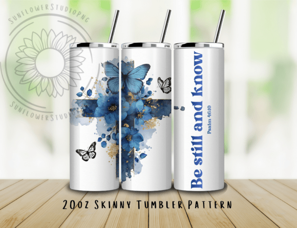 Cross Butterfly Christian Tumbler Wrap: Graphic Design for Publishers