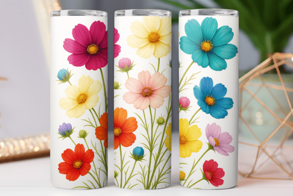 Floral Wildflower Pattern Tumbler Wrap: Graphics & Branding