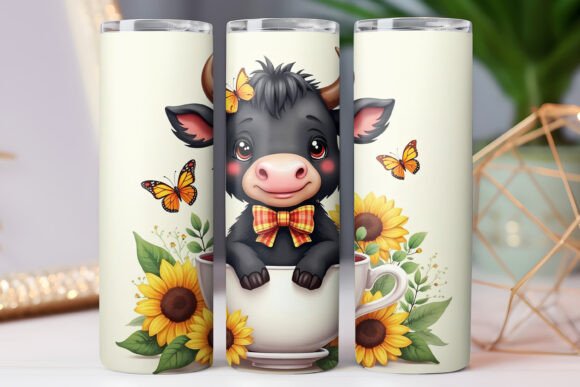 Graphics for Tumbler Wraps: Sunflower Highland Cow Review