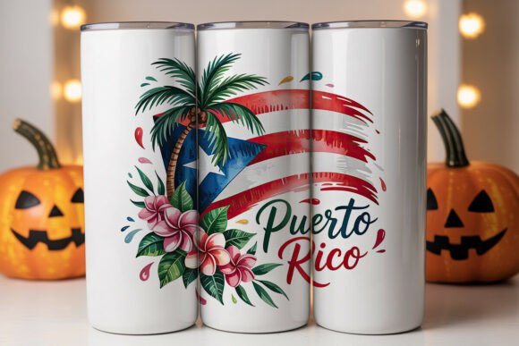 Graphics Meets Tumbler Wraps: Puerto Rico Tumbler Wrap PNG