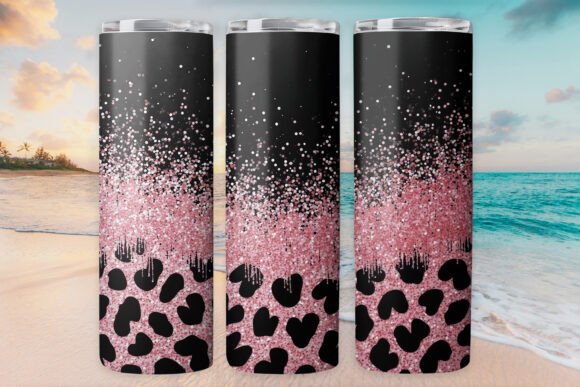 Leopard Glitter Tumbler Skinny Wrap 20oz