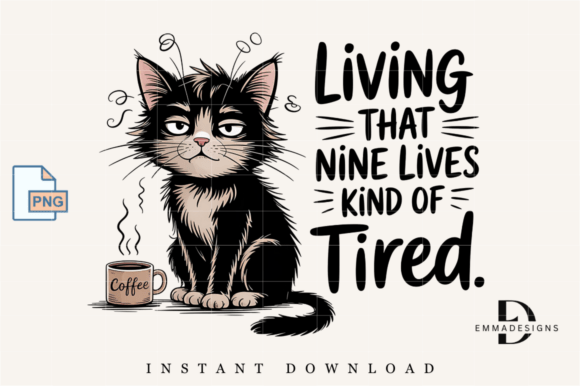Living That Nine Lives Kind of Tired PNG