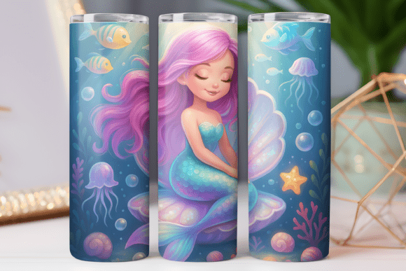 Mermaid Tumbler Wrap Graphics Freebies for Publishers