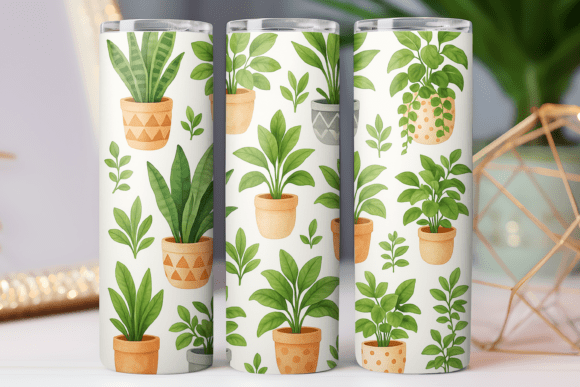 Plant Watercolor Pattern Tumbler Wrap Graphics Review