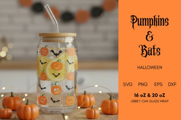Pumpkins and Bats Tumbler Wraps Graphics Review