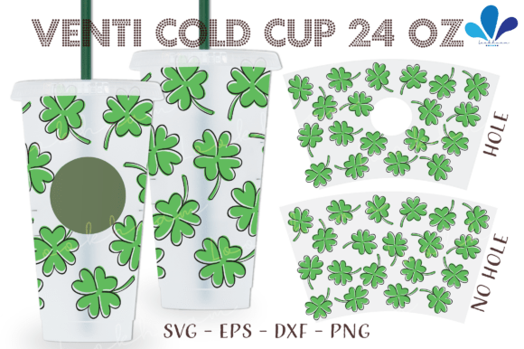 St Patrick’s Day Venti Cup Wrap: Graphics & Print Templates