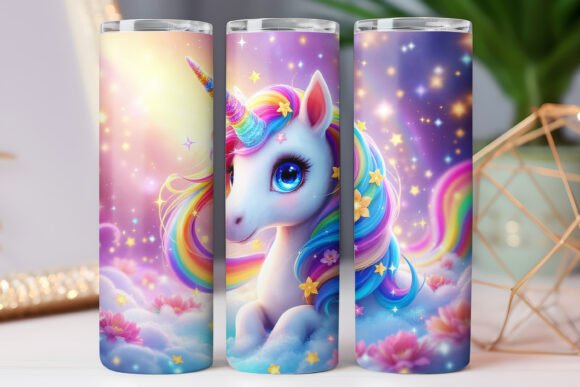 Star Unicorn Tumbler Wrap 20oz Skinny: Graphics and Tumbler Wraps