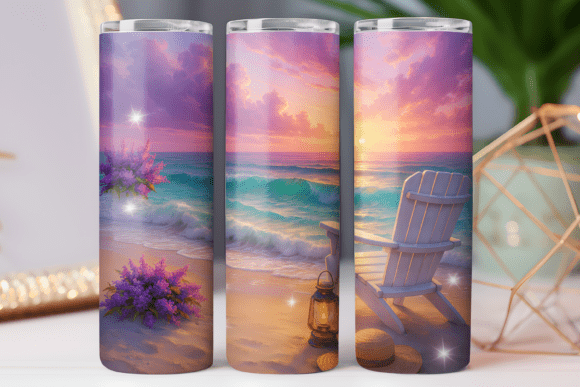 Summer Beach Tumbler Wrap Skinny Art Png: Graphics & Freebies Review