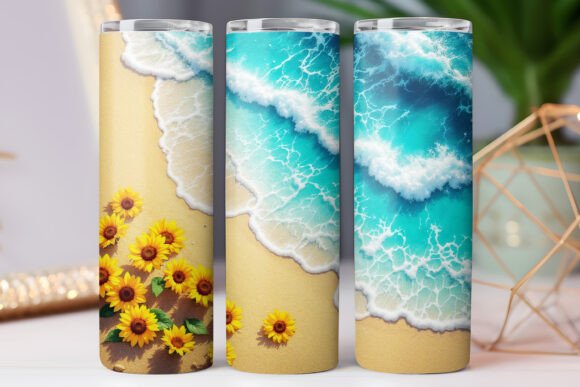 Summer Sunflower Tumbler Wrap Graphics for Designers
